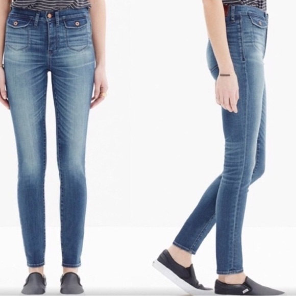 Madewell High Riser Crop Patch Pocket Skinny Jeans Sz 26 - Picture 1 of 7